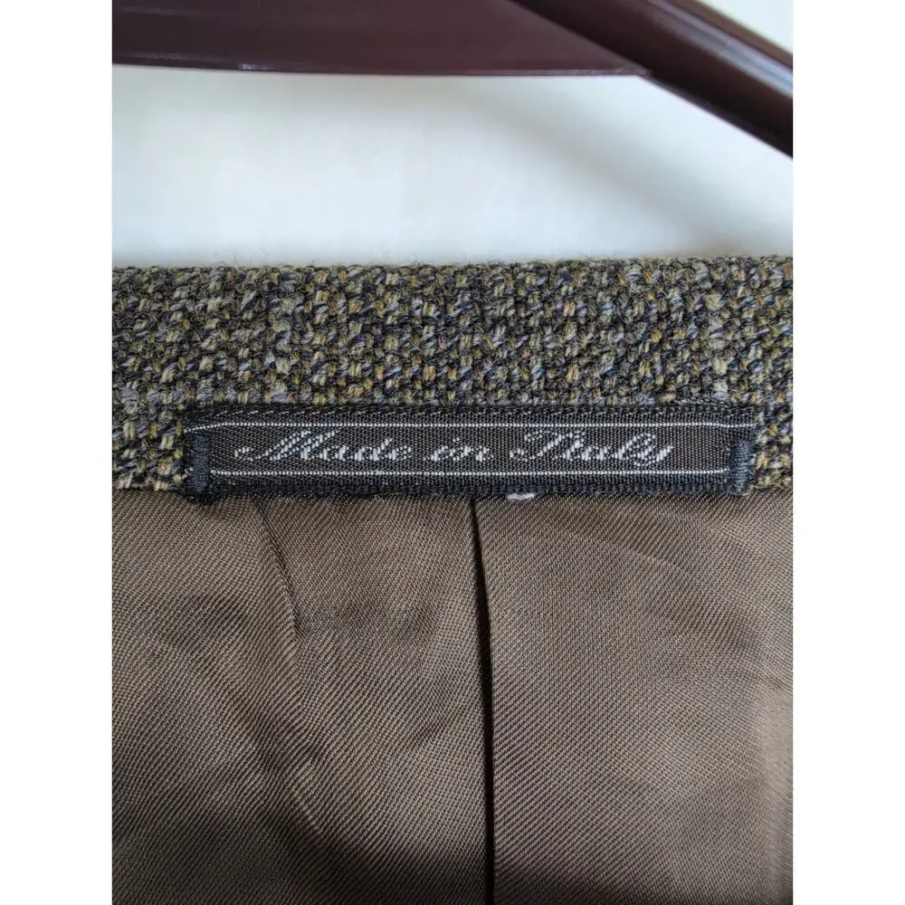 Corneliani tan check wool blazer jacket size IT 56R/US 46R Preppy Retro Classic